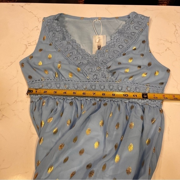 Bikinishe Blue Chiffon Boho tiered maxi dress - Picture 12 of 14